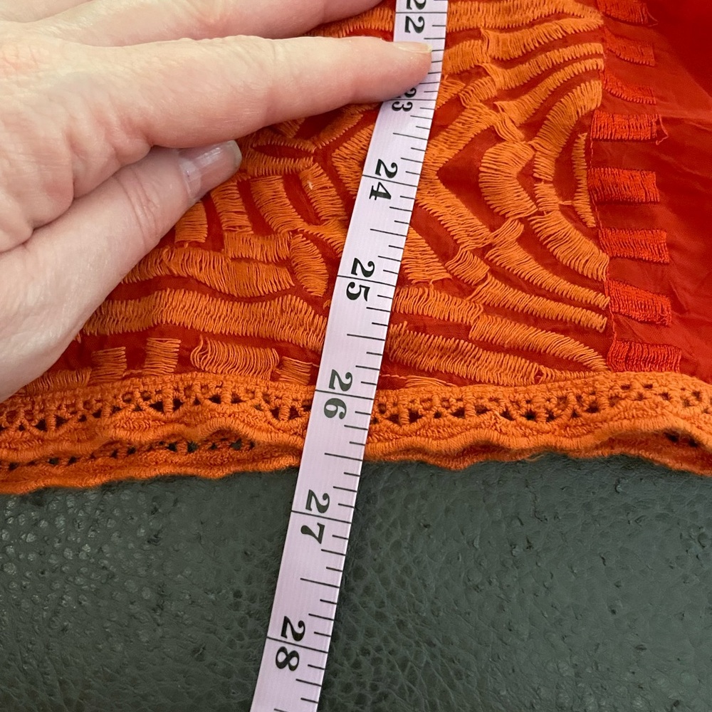 Johnny Was Orange Embroidery peasant blouse sz XS Vneck long sleeve eyelet lace - Picture 13 of 16